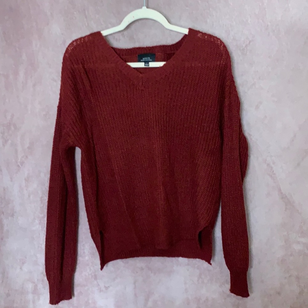 Knitted Burgundy Sweater